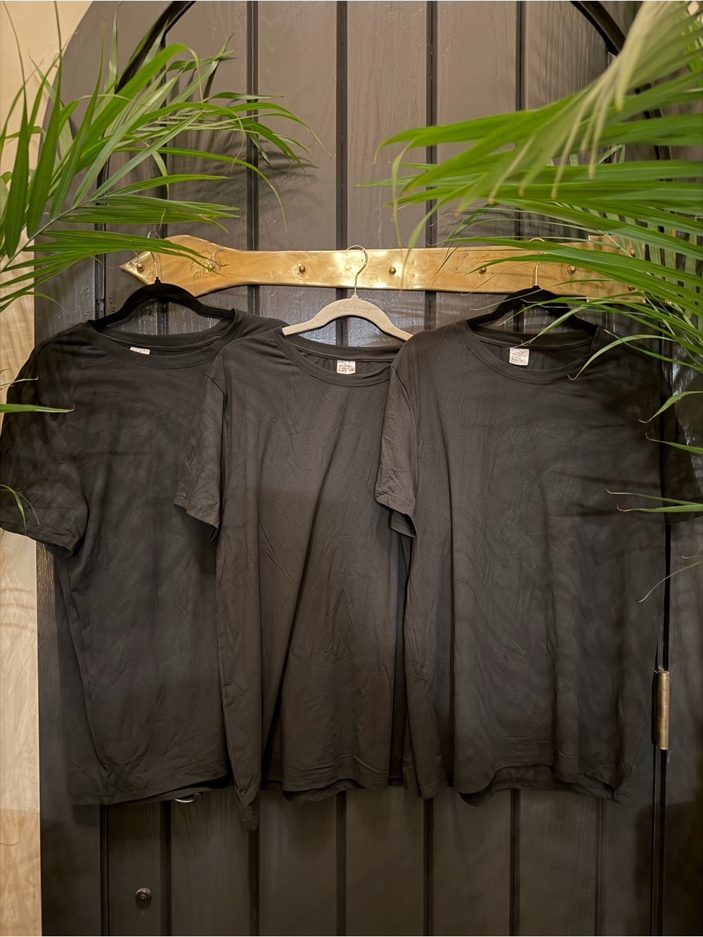 New 3 Pack Classic Black Men's Crew Neck T-Shirt Under Shirts Gym Activewear Lg